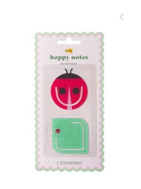 Post-it 2 Pack Hoppy Notes Ladybug And Green Leaf Bookmarks Reading